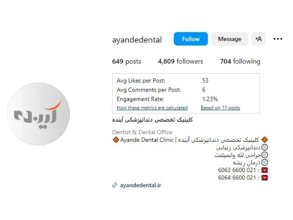 نمونه بیو پیج شخصی
