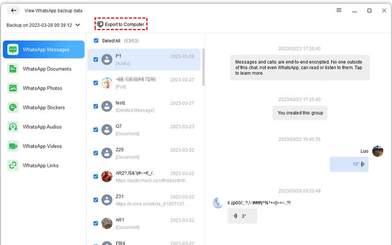 بکاپ گرفتن از چت واتساپ در کامپیوتر